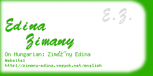edina zimany business card